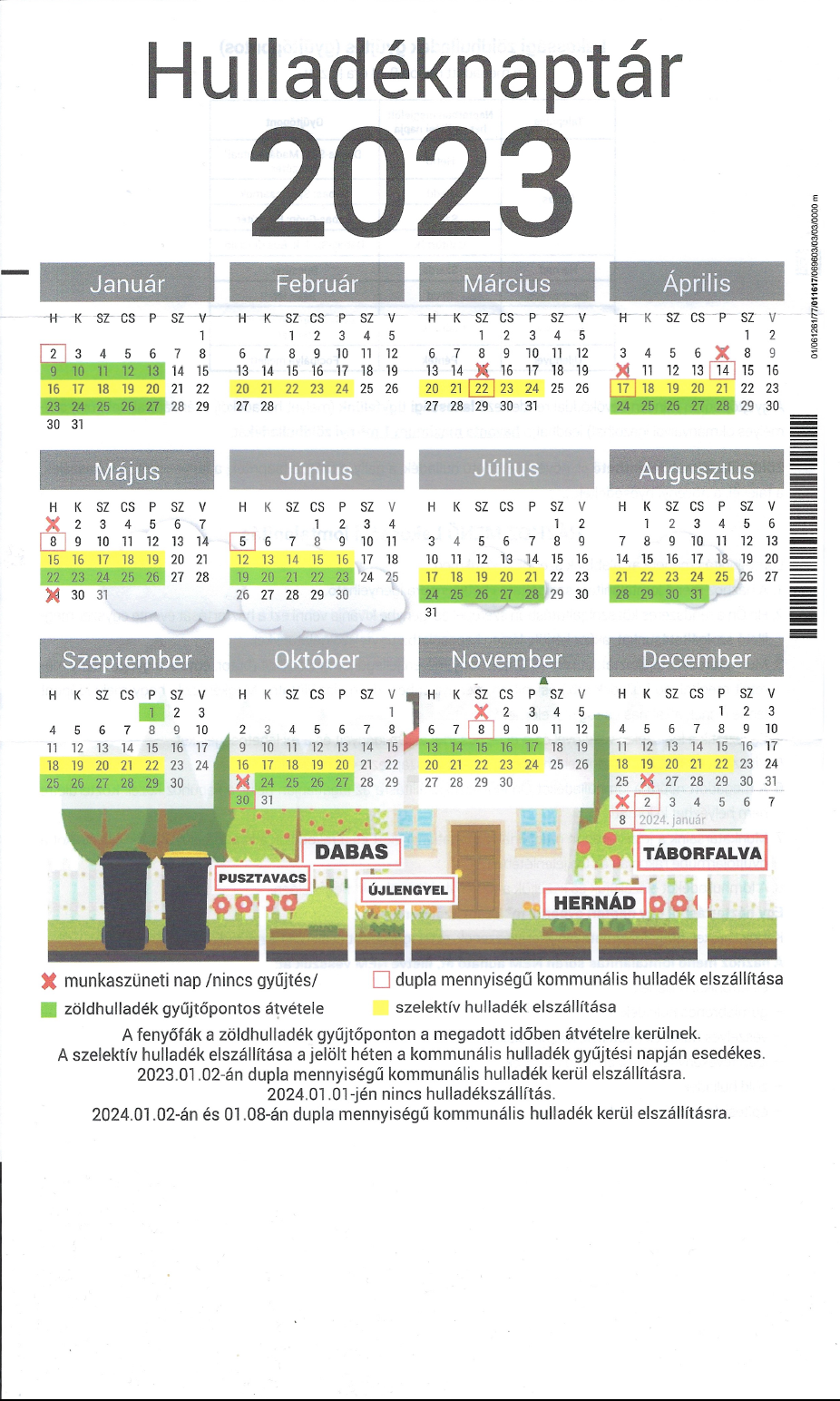 Hulladéknaptár 2023