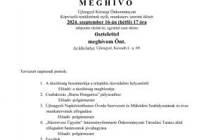 MEGHÍVÓ Képviselő-testületi ülés 2024.09.16. 17:00